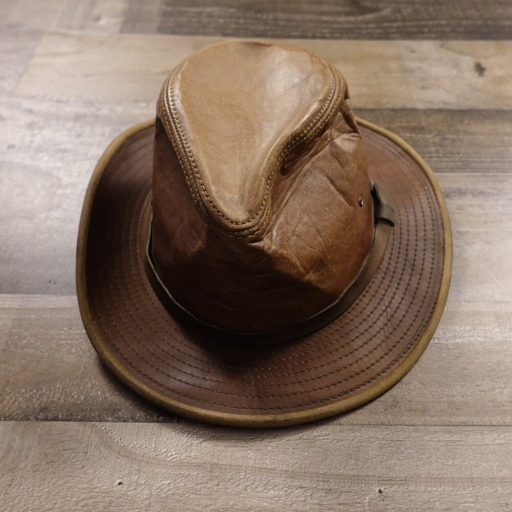 Adventure Bound Genuine Leather Safari‎ Hat Men’s Large Brown Made in USA